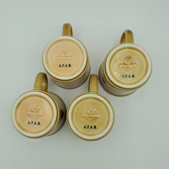 Pfaltzgraff America Mugs Dog Rooster Ostrich Partridge Stencil Mugs AFAM Stamp - Picture 4 of 9